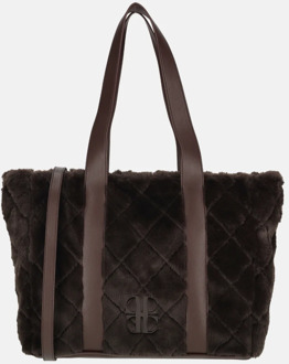 Laurent David Gloria shopper faux fur chocolade Bruin