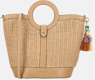 Laurent David Leo handtas raffia taupe - No Size