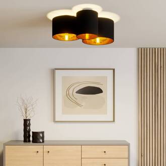 Laurenz plafondlamp, 3-lamps, zwart-goud zwart, goud