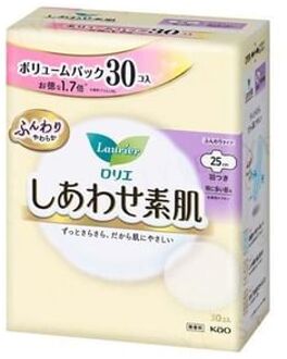 Laurier F Happy Bare Skin For Especially Heavy Daytime With Wings 25cm 30 pcs