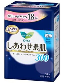 Laurier F Happy Bare Skin For Especially Heavy Nights With Wings 30cm 18 pcs