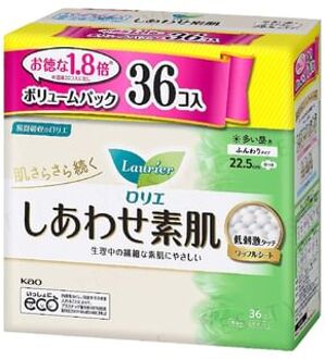 Laurier F Happy Bare Skin For Heavy Daytime With Wings 22.5cm 36 pcs