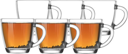 Lav Koffie/thee glazen Artemis - set 6x stuks - transparant glas - 230 ml
