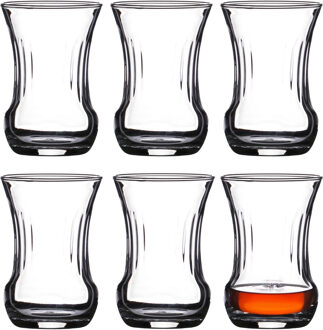 Lav Turkse Theeglazen - 12x stuks - glas - 105 ml - thee/koffie