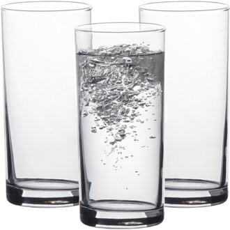 Lav Waterglazen/kleine longdrink glazen tumblers Liberty - transparant glas - 3x stuks - 295 ml