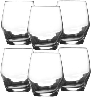 Lav Waterglazen tumblers Ella - transparant glas - 12x stuks - 370 ml