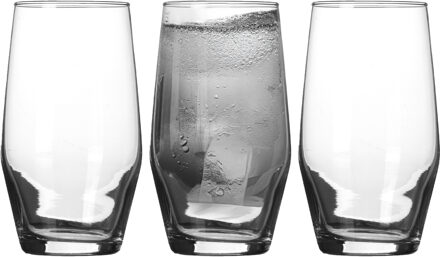 Lav Waterglazen tumblers Ella - transparant glas - 3x stuks - 500 ml