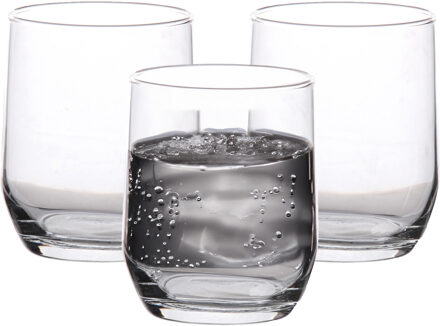 Lav Waterglazen tumblers Elvia - transparant glas - 3x stuks - 315 ml