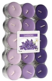 Lavendel Geurkaarsen - 60x Waxinelichtjes - D4 cm - 4 Uur Brandtijd -Geparfumeerde Kaarsen