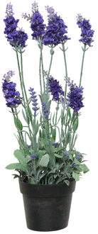 Lavendel kunstplant in pot - paars - D18 x H38 cm - Kunstplanten