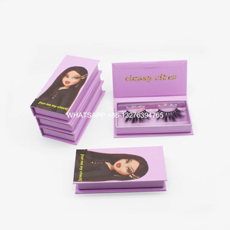 Lavender Lashes Box High Quality15mm 20mm 25mm Mink Eyelashes Supplier Custom Lashbox With Your Photo Wholesale Lash Case