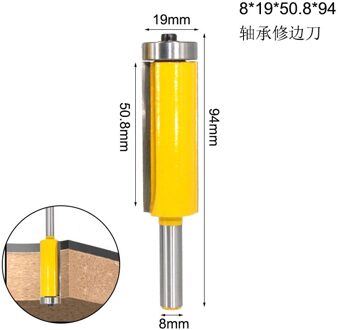 Lavie 1 Pc 8 Mm Flush Trim Patroon Router Bit Top & Bottom Lager Bits Frees Voor Hout Houtbewerking snijders MC02214 flush trim bit