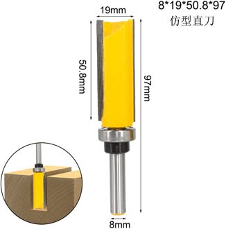 Lavie 1 Pc 8 Mm Flush Trim Patroon Router Bit Top & Bottom Lager Bits Frees Voor Hout Houtbewerking snijders MC02214 patroon bit