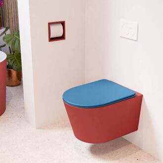 LAVIE hangend toilet single fire rimless diepspoel Fire, Toiletzitting met quick-release & softclose Jeans