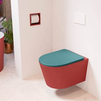 LAVIE hangend toilet single fire rimless diepspoel Fire, Toiletzitting met quick-release & softclose Smag