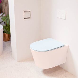 LAVIE hangend toilet single fire rimless diepspoel Rosee, Toiletzitting met quick-release & softclose Clay