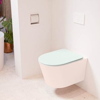 LAVIE hangend toilet single fire rimless diepspoel Rosee, Toiletzitting met quick-release & softclose Greey