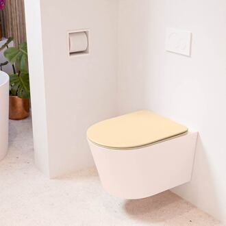 LAVIE hangend toilet single fire rimless diepspoel Rosee, Toiletzitting met quick-release & softclose Sand