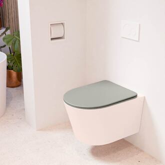 LAVIE hangend toilet single fire rimless diepspoel Rosee, Toiletzitting met quick-release & softclose Smoke