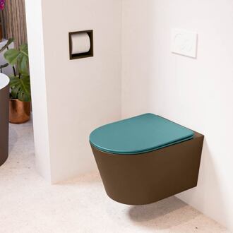 LAVIE hangend toilet single fire rimless diepspoel Rust, Toiletzitting met quick-release & softclose Smag