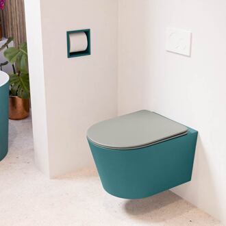 LAVIE hangend toilet single fire rimless diepspoel Smag, Toiletzitting met quick-release & softclose Smoke