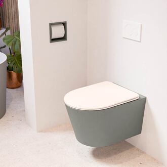 LAVIE hangend toilet single fire rimless diepspoel Smoke, Toiletzitting met quick-release & softclose Rosee