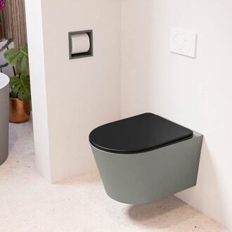 LAVIE hangend toilet single fire rimless diepspoel Smoke, Toiletzitting met quick-release & softclose Urban