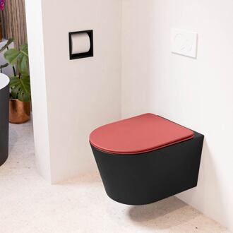 LAVIE hangend toilet single fire rimless diepspoel Urban, Toiletzitting met quick-release & softclose Fire