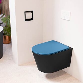 LAVIE hangend toilet single fire rimless diepspoel Urban, Toiletzitting met quick-release & softclose Jeans