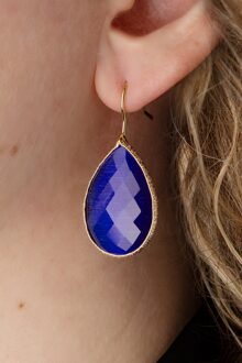Lavina Stone oorbellen in blauw Blauw/Goud