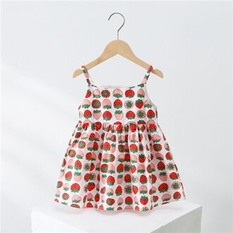 Lawadka Zomer Jurken Voor Meisjes Aardbei Print Kids Meisje Mode Bretels Zonnejurk Voor Meisjes Schattige Kinderen Kleding aardbei / 100 for 2Years