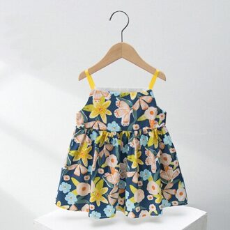 Lawadka Zomer Jurken Voor Meisjes Aardbei Print Kids Meisje Mode Bretels Zonnejurk Voor Meisjes Schattige Kinderen Kleding bloem / 90 for 1Years