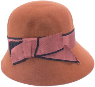 Lawliet Chic Womens Downtown Abbey Stijl Cloche Emmer Wolvilt Bruiloft Kerk Hoed T410 Rust rood