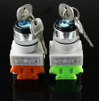 LAY37 22mm Rotary switch 2/ 3 Position Knob Rotary Key lock 1NO/1NC and 2NO rotary switch DPST Locking Switch 660V Ui 10A Ith