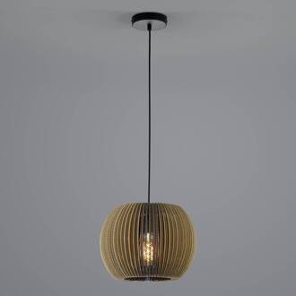 Layer hanglamp van karton, rond, 1-lamp bruin, zwart