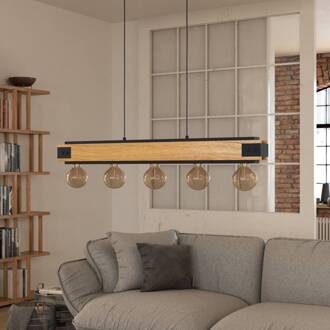 Layham Hanglamp - E27 - 96 cm - Bruin, Zwart