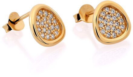 'Layla' Dames 925 Sterling Zilveren Oorknoppen - Goud ZO-7489/G - One Size