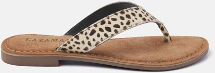 Lazamani dames slipper - Zwart wit - Maat 36