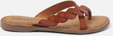 Lazamani Dames Slippers 75.283 - Cognac - Maat 36