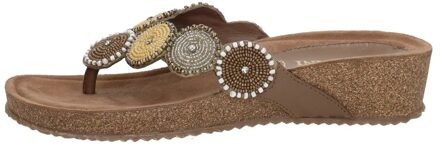 Lazamani Dames Slippers 75.455 - Beige - Maat 37