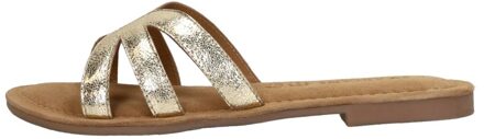 Lazamani Mule Slippers Dames goud - bruin - 37