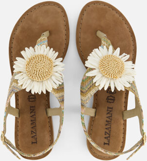 Lazamani Sandalen Flower beige Leer - 41