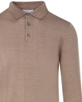 Lazenby polo met lange mouwen Beige - S