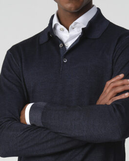 Lazenby polo met lange mouwen Blauw