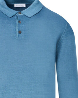 Lazenby polo met lange mouwen - maat XXXL Blauw