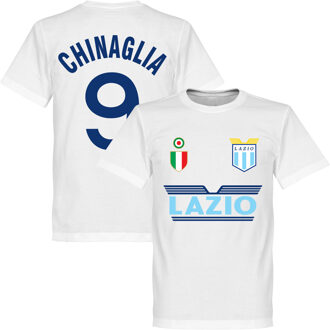 Lazio Roma Chinaglia 9 Team T-Shirt - Wit - XS