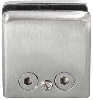 Lber 4Pcs Roestvrij Stalen Vierkante Klem Houder Beugel Clip Voor Glas Plank Leuningen Zilver