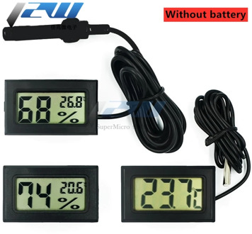 LCD Digital Thermometer Hygrometer Temperature Humidity Meter with Vehicle Probe Reptile Terrarium Fish Tank Cooler