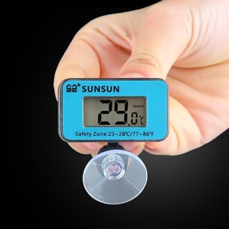 Lcd Digitale Aquarium Thermometer Met Sonde Zuignap Fish Tank Water Elektronische Thermometer Meting Blauw