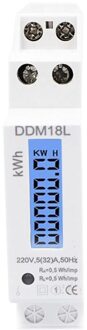 Lcd Digitale Eenfase Din Rail Elektriciteit Stroomverbruik Energie Meter Kwh
